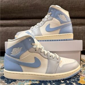 Size 9 - Women’s Air Jordan 1 Mid “Psychic Blue Sail Coconut Milk”